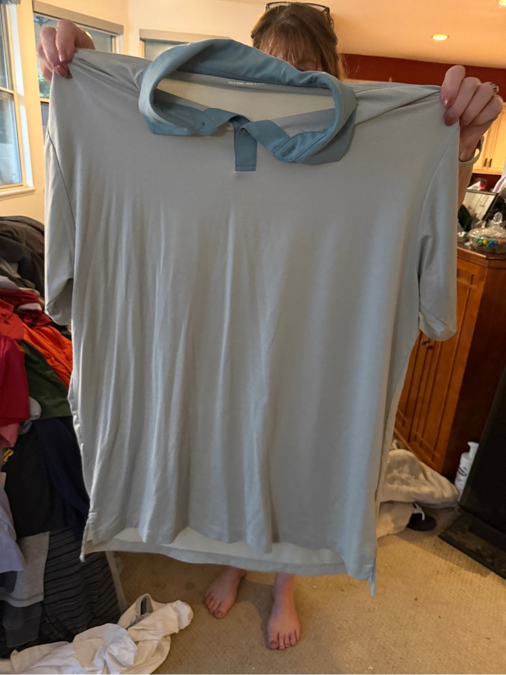 Columbia Pale Blue Short Sleeve Polo Shirt